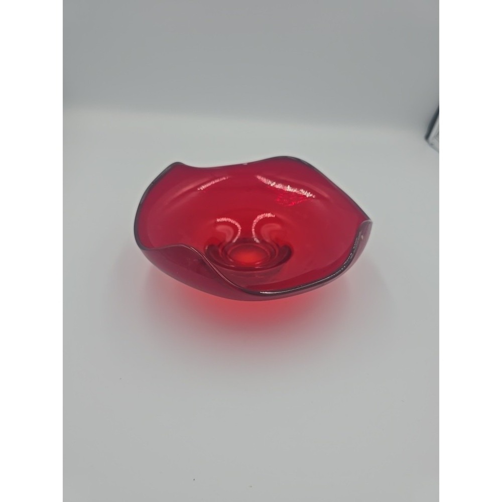Vintage Viking Epic Dish Candy Bowl Ruby Red 7in
